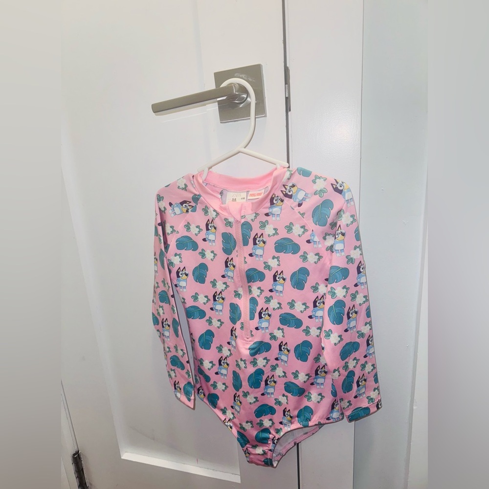 Zara Pink Bluey Print Kids Swimsuit